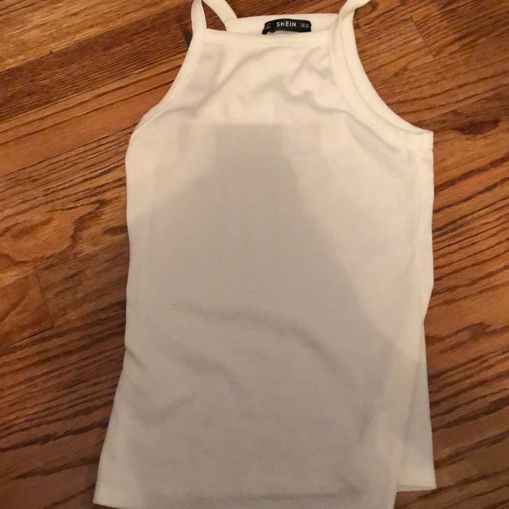 White shein long tanktop